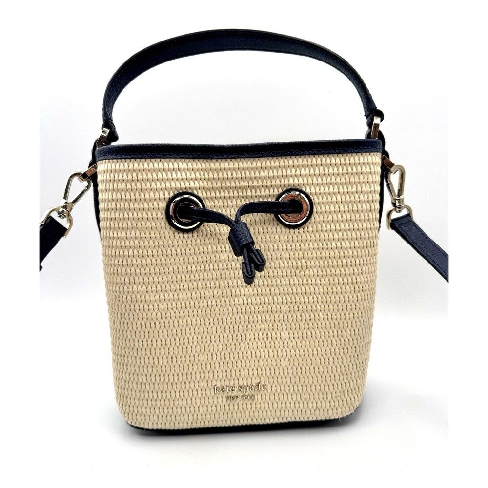 Kate Spade New York Eva Straw Small Bucket Bag